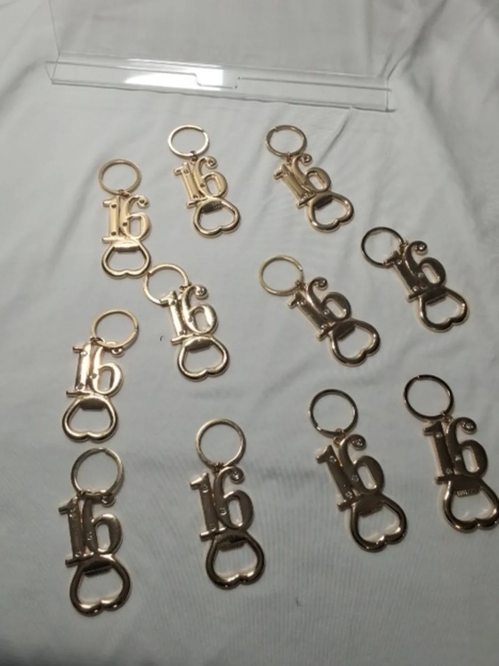 Gold '16' Keychain Bottle Opener - NWT